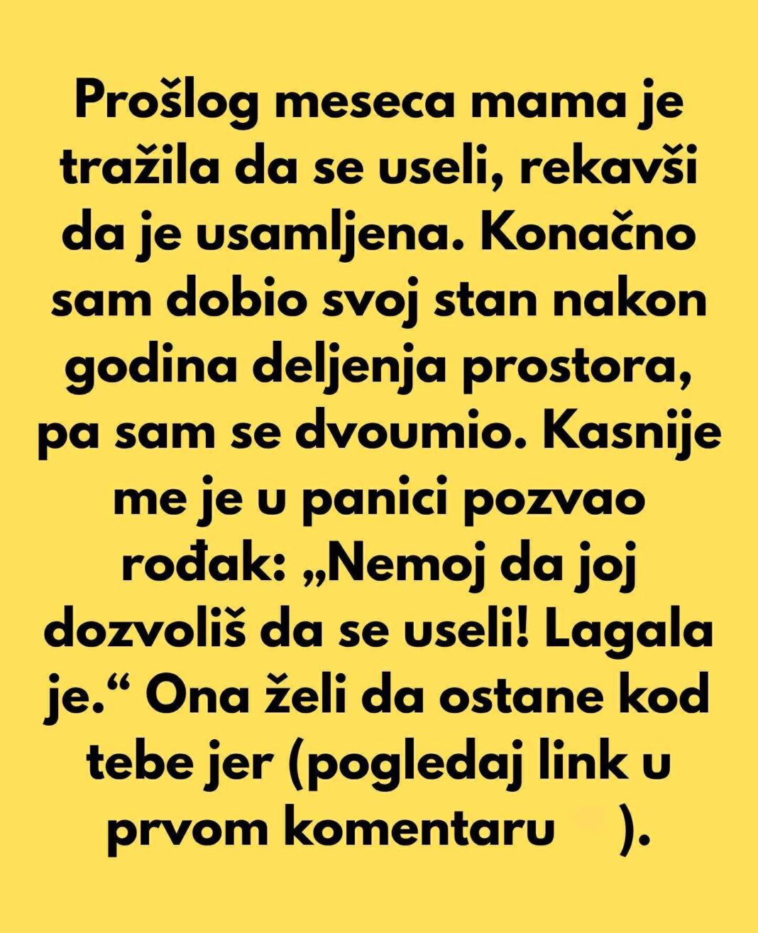 Apsolutno odbijam da dozvolim svojoj majci da se useli nakon što sam otkrio njen pravi motiv. - featured image Apsolutno odbijam da dozvolim svojoj majci da se useli nakon što sam otkrio njen pravi motiv. - featured image