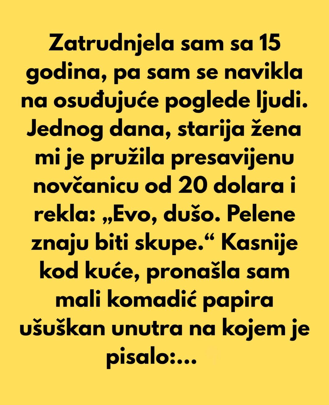 “Zatrudnjela sam sa 15 godina, pa sam se navikla na osuđujuće poglede ljudi…” - featured image