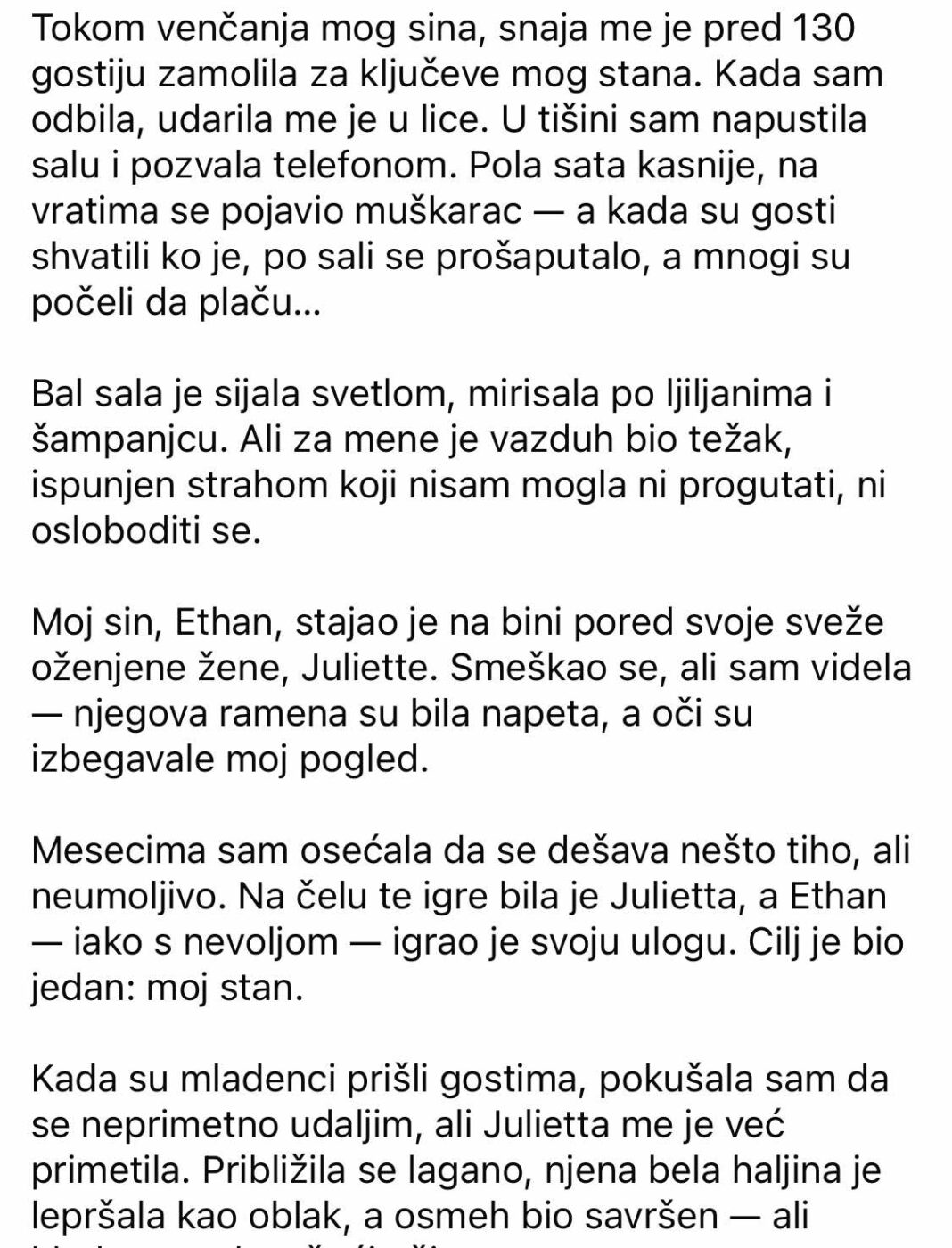 Moje naočare su mi pale s lica i razbile se, dok je 130 gostiju u napetoj tišini posmatralo kako moja snaja na venčanju mog sina zahteva ključeve od mog stana. - featured image Moje naočare su mi pale s lica i razbile se, dok je 130 gostiju u napetoj tišini posmatralo kako moja snaja na venčanju mog sina zahteva ključeve od mog stana. - featured image