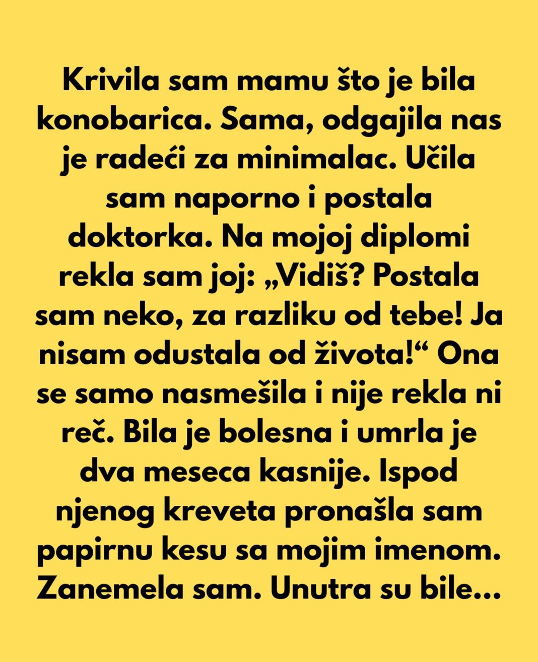 Krivila sam mamu što je bila konobarica. Sama, odgajila nas je radeći za minimalac… - featured image Krivila sam mamu što je bila konobarica. Sama, odgajila nas je radeći za minimalac… - featured image