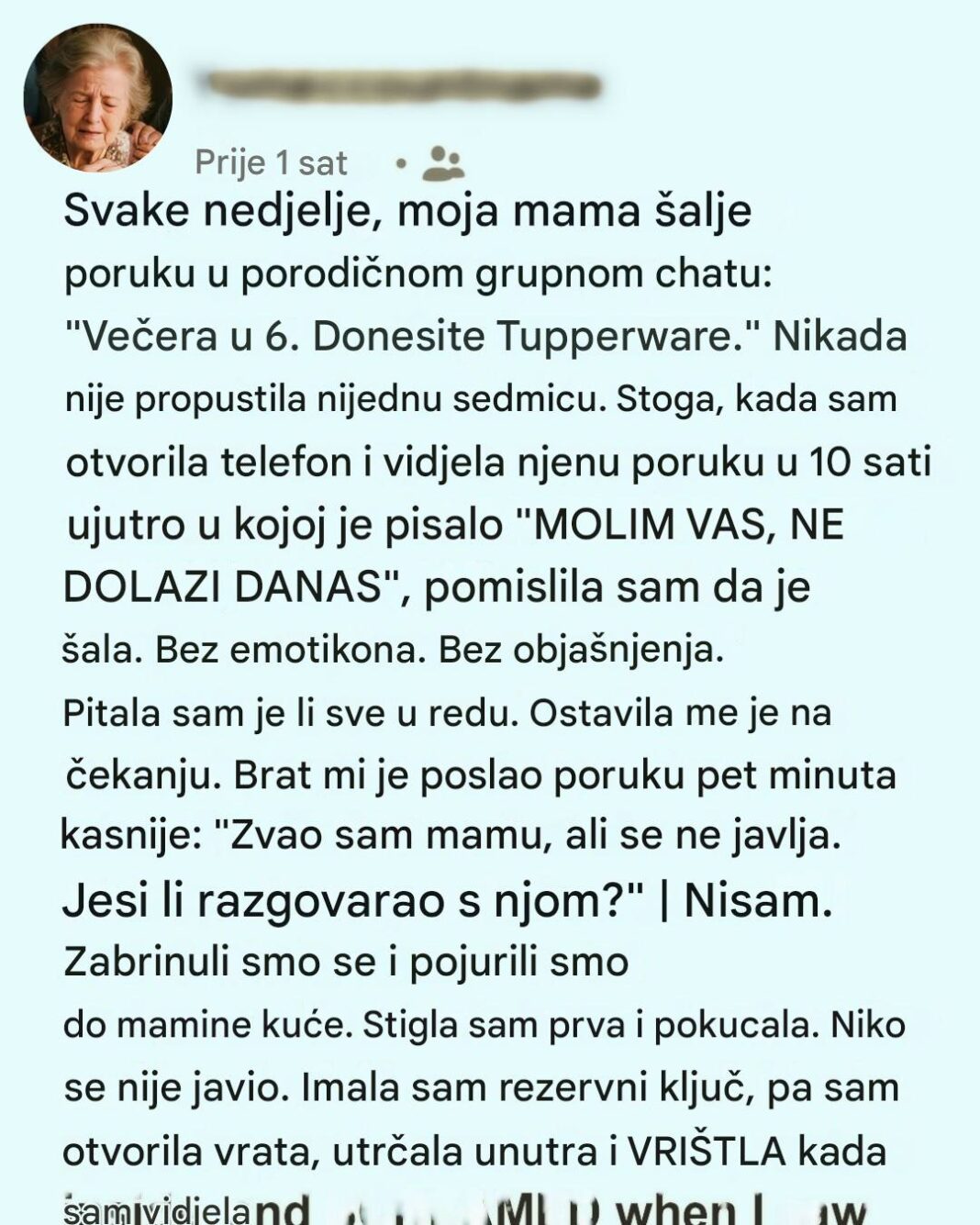 Poruka od mame zaustavila nas je u mestu — istina koja nas je čekala kod kuće slomila nas je u suzama - featured image Poruka od mame zaustavila nas je u mestu — istina koja nas je čekala kod kuće slomila nas je u suzama - featured image