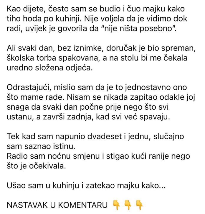 “Majka je svako jutro ustajala u 5… tek godinama kasnije shvatio sam zašto.” - featured image “Majka je svako jutro ustajala u 5… tek godinama kasnije shvatio sam zašto.” - featured image