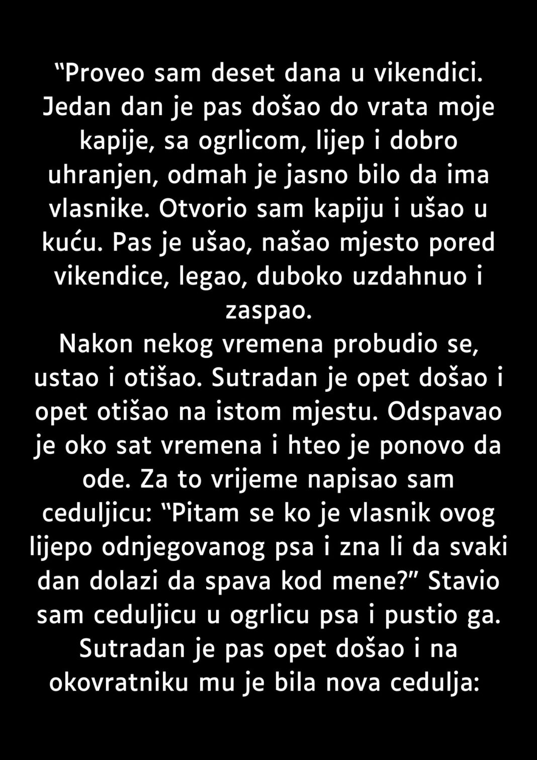 Proveo sam deset dana u vikendici… - featured image