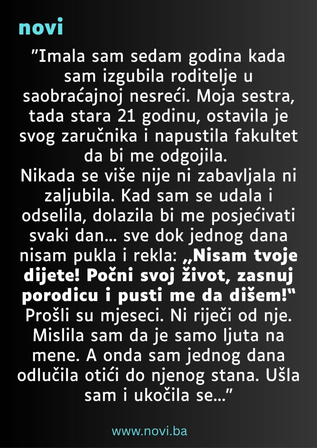 Imala sam sedam godina kada sam izgubila roditelje: Priča o sestrinskoj ljubavi, odgovornosti i novom početku - featured image