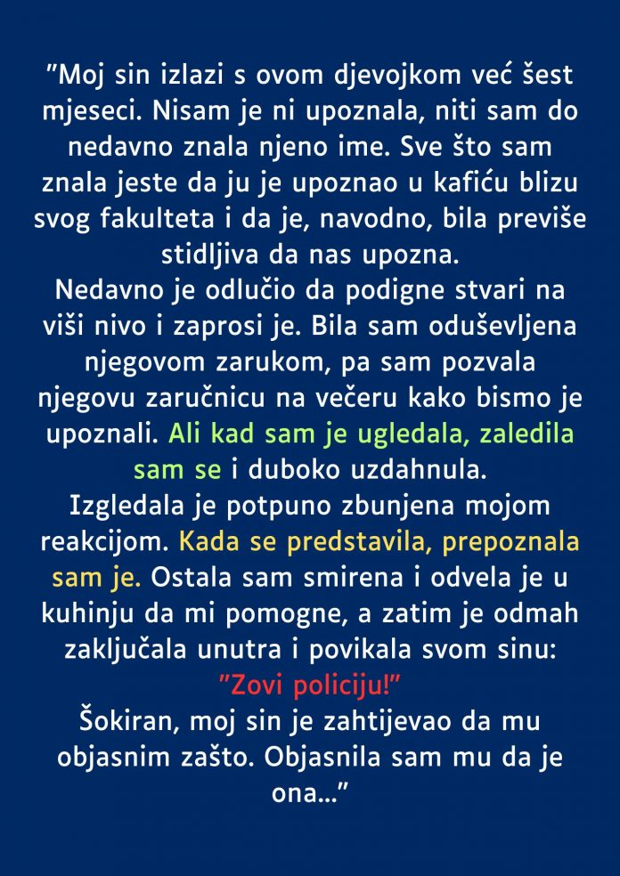 “Sin izlazi 6 mjeseci sa ovom djevojkom a nikada nas nije upoznao. SADA su objavili zaruke…” - featured image “Sin izlazi 6 mjeseci sa ovom djevojkom a nikada nas nije upoznao. SADA su objavili zaruke…” - featured image