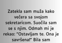 Zatekla sam muža kako večera sa svojom sekretaricom…” Zatekla sam muža kako večera sa svojom sekretaricom…” - featured image