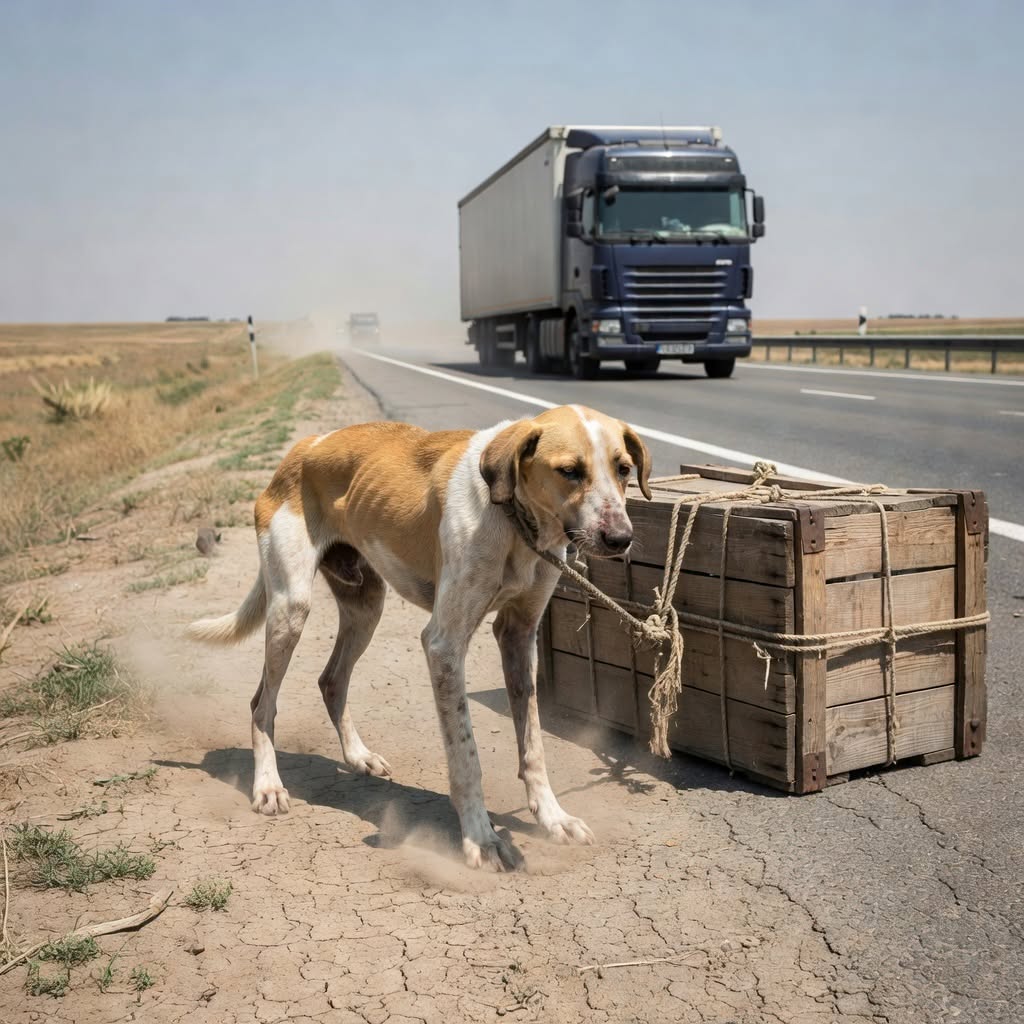 ISCRPLJENA I NA RUBU SLOMA, VUKLA JE KUTIJU PO ASFALTU… JEDAN VOZAČ KAMIONA PROMIJENIO JE SVE… - featured image ISCRPLJENA I NA RUBU SLOMA, VUKLA JE KUTIJU PO ASFALTU… JEDAN VOZAČ KAMIONA PROMIJENIO JE SVE… - featured image