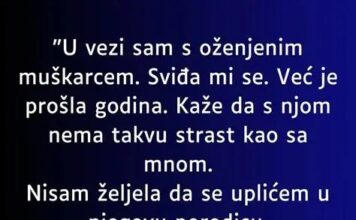 “U tajnoj vezi sam sa ozenjenim muskarcem a onda mi se javila njegova jadna zena…” “U tajnoj vezi sam sa ozenjenim muskarcem a onda mi se javila njegova jadna zena…” - featured image