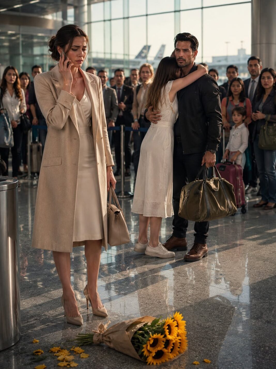 Otišla sam na aerodrom sa suncokretima nakon što sam ga čekala 5 godina, ali jedna je žena potrčala zagrliti mog muža pred svima, a on je nije odgurnuo. Samo sam rekla: “Sad razumijem gdje mi je mjesto”, bacila buket, nazvala banku i te je noći njegova obitelj otkrila tko je zapravo njihova snaha. - featured image