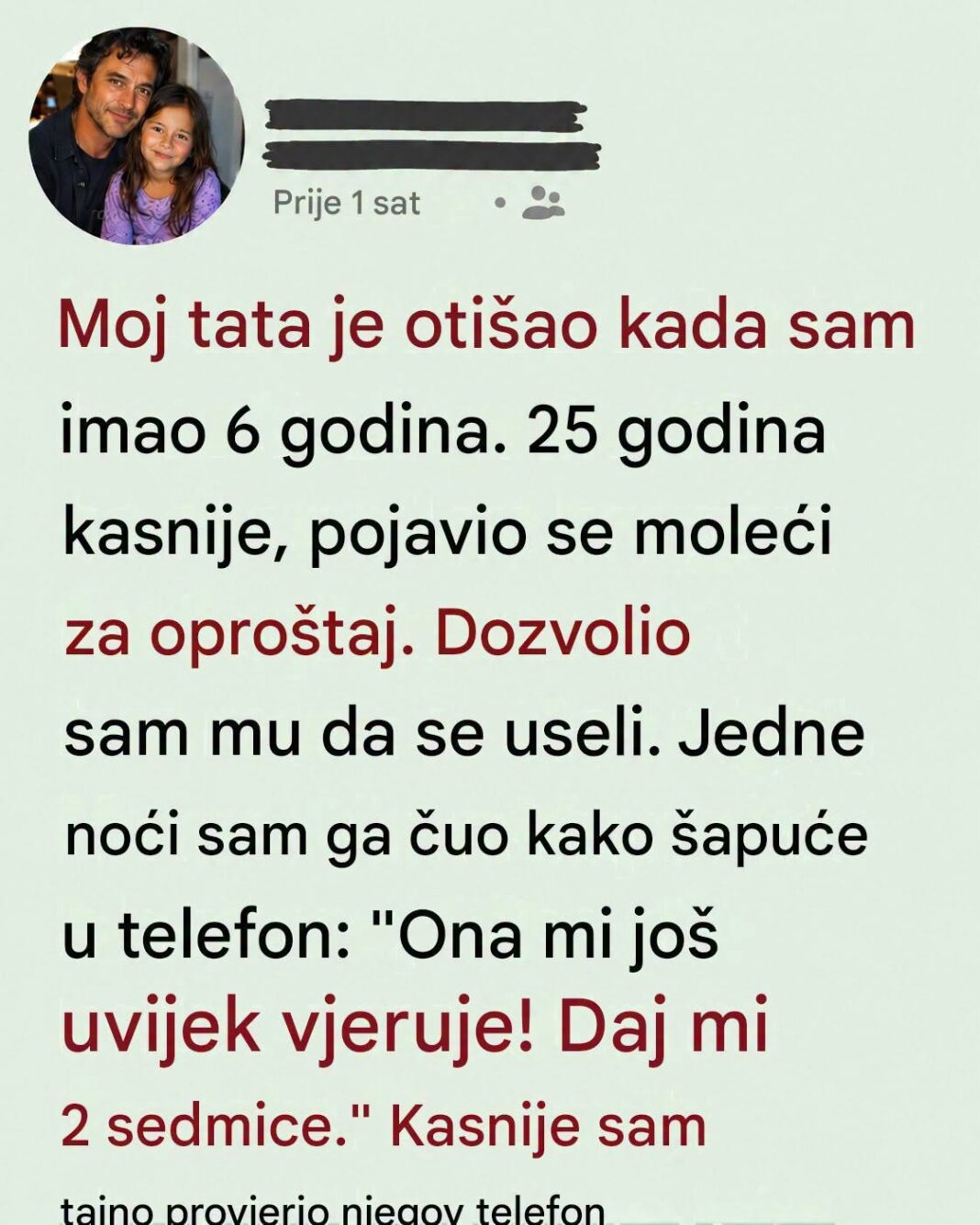 Otac ju je napustio sa šest godina, a posle 25 se pojavio na vratima: Istina u njegovom telefonu promenila je sve - featured image
