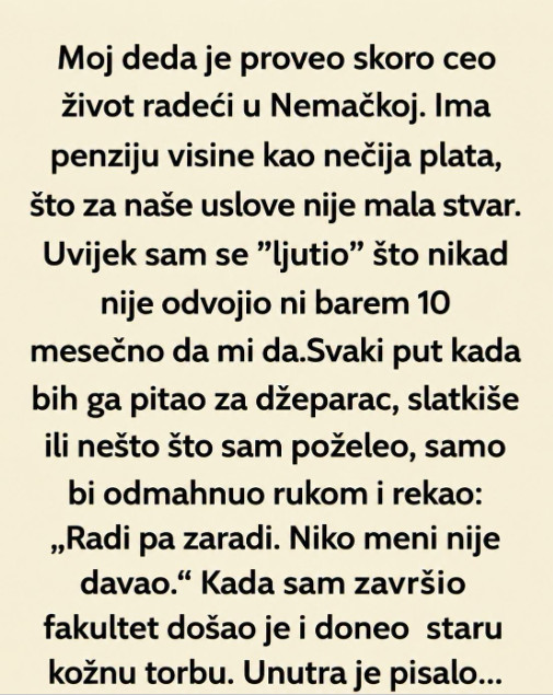 Ceo život sam mislio da je deda škrtica a onda mi je usledio pravi ŠOK! - featured image Ceo život sam mislio da je deda škrtica a onda mi je usledio pravi ŠOK! - featured image