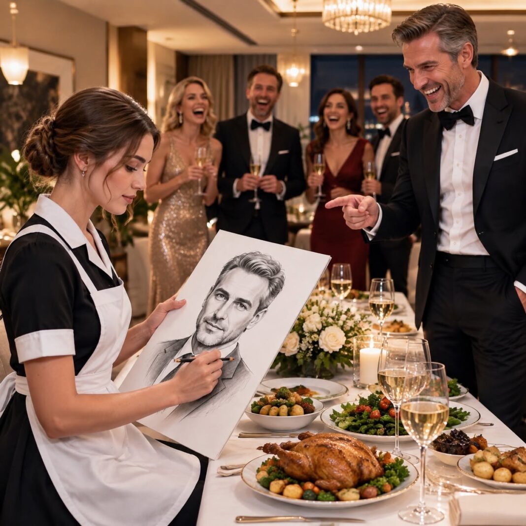 Milijarder se rugao svojoj kućnoj pomoćnici kada mu je ponudila da naslika njegov portret u zamjenu za ostatke novca, ne znajući da je briljantna umjetnica. - featured image Milijarder se rugao svojoj kućnoj pomoćnici kada mu je ponudila da naslika njegov portret u zamjenu za ostatke novca, ne znajući da je briljantna umjetnica. - featured image